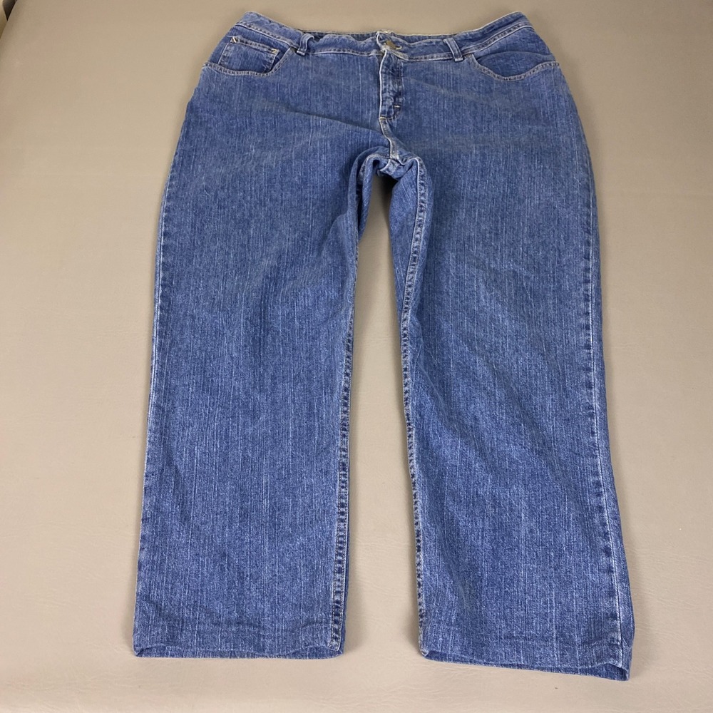 Riders by Lee Jeans Women's Plus Size 20W Blue Straight Leg Medium Wash Stretch